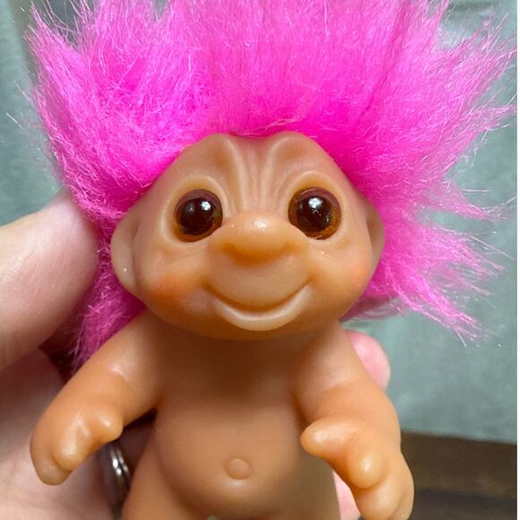 Thomas Dam Norfin Troll Doll Vintage 1985 With Pink Hair 3" Collectible Figure - Picture 5 of 8